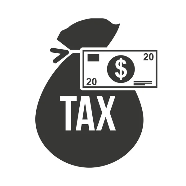 Сумка гроші податкові інвестиції — стоковий вектор
