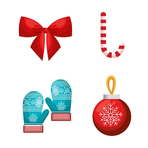 Conjunto decoração alegre design de Natal —  Vetores de Stock