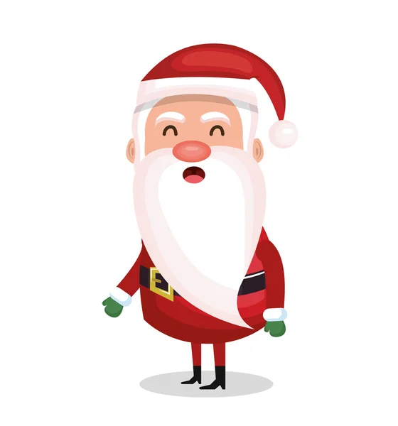 Santa Claus debout joyeux Noël design — Image vectorielle