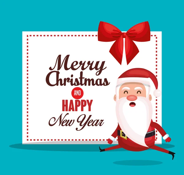 Card santa merry christmas design — Stock Vector