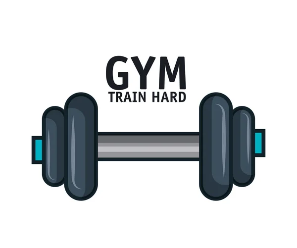 Pictogram barbell sportschool opleiding hard, design — Stockvector