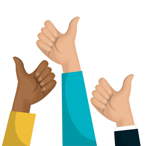 символическая рука, как мультикультурный дизайн команды
