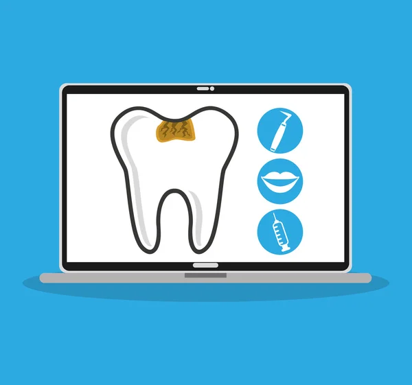 Dental hälso-och online-ikon — Stock vektor