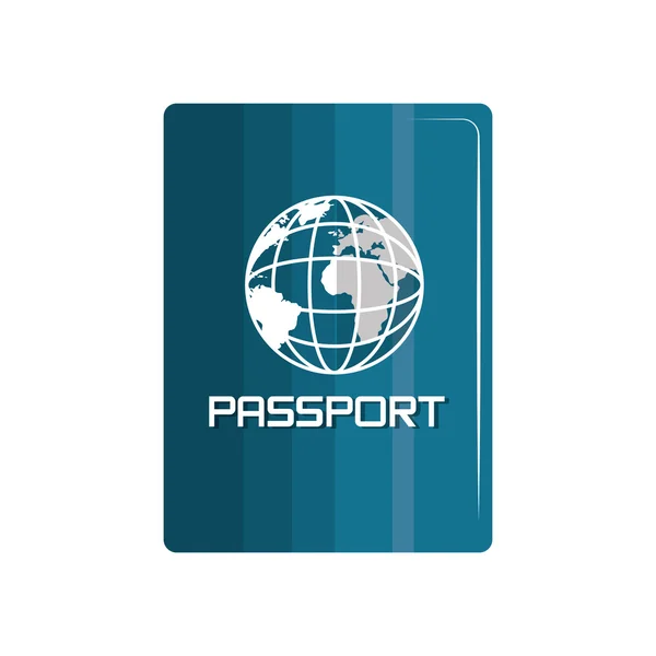 Passeport identification voyage icône — Image vectorielle