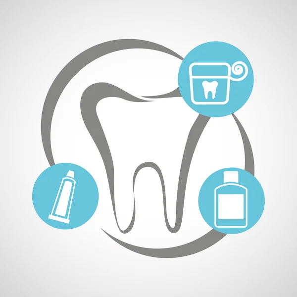 Attrezzature sanitarie dentali icone piatte — Vettoriale Stock