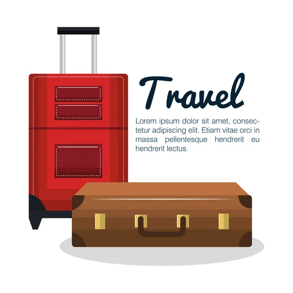 Travel resväskor design isolerade — Stock vektor