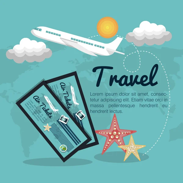 Travel airplane tickets design — Stock Vector