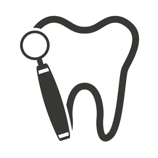 Silueta zub ikonou zubní péče — Stockový vektor
