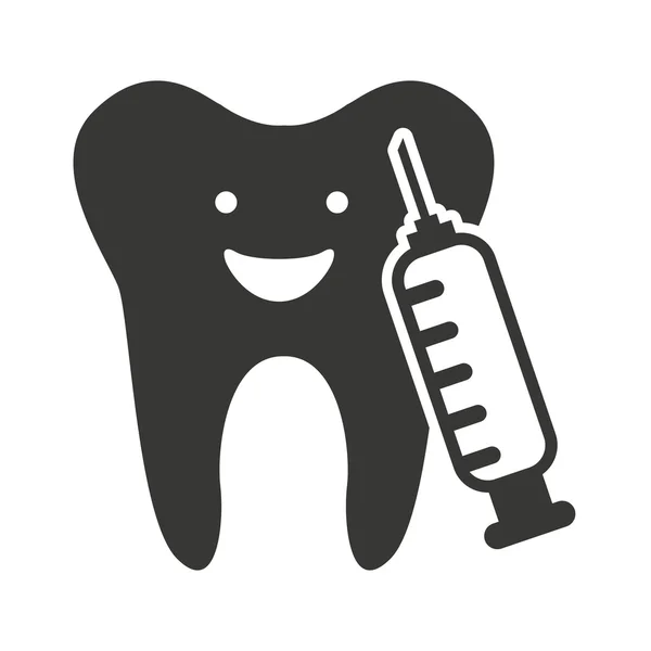 歯キャラクター シルエット歯科医療アイコン — ストックベクタ
