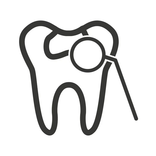 Silhouette dentaire avec icône de soins dentaires — Image vectorielle