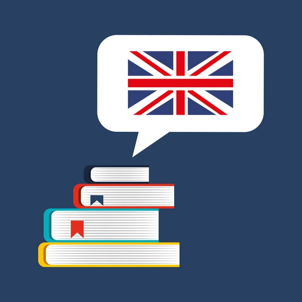 Lär dig engelska utbildning ikoner — Stock vektor