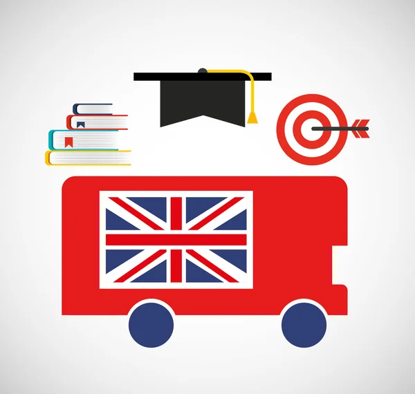 Aprender inglés iconos de la educación — Vector de stock