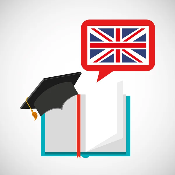 Englisch lernen Bildungsikonen — Stockvektor