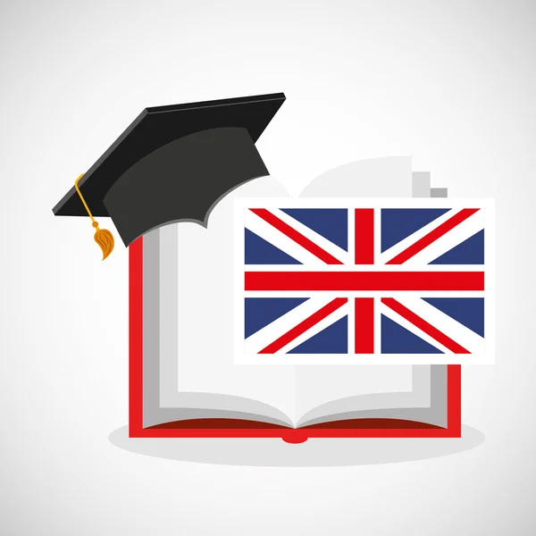 Aprender inglés iconos de la educación — Vector de stock