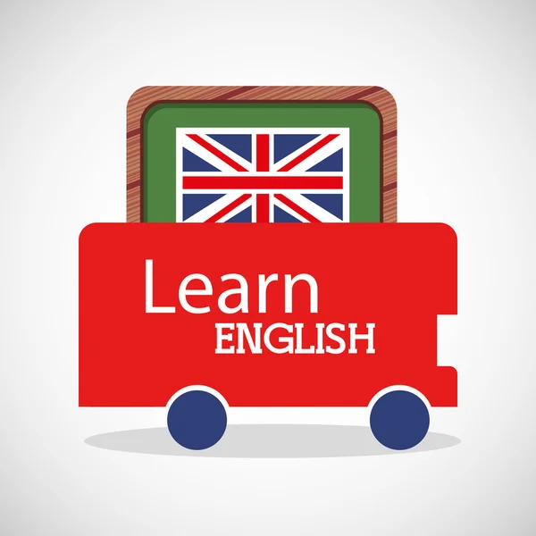 Imparare l'inglese icone dell'educazione — Vettoriale Stock