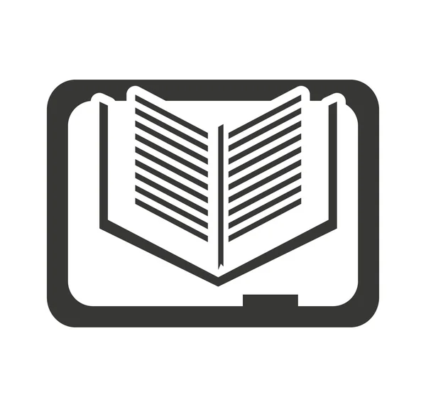 Libro de texto con icono de educación — Vector de stock