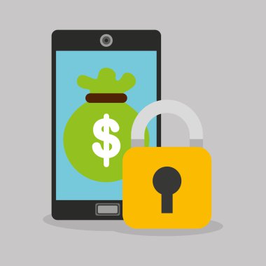 tasarruf güvenlik online düz simgeler