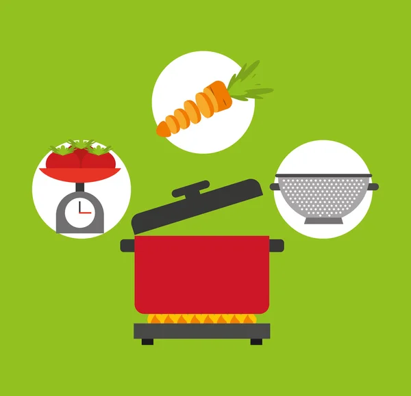 Cocina comida saludable icono — Archivo Imágenes Vectoriales