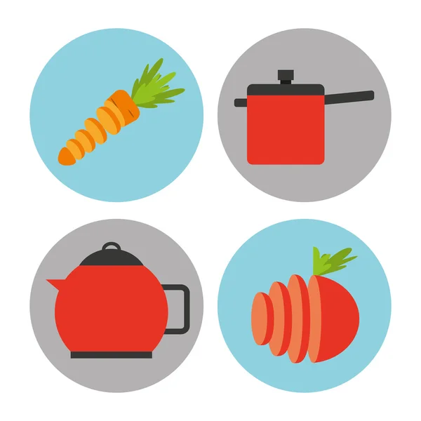 Cooking healthy food icon — Stock Vector