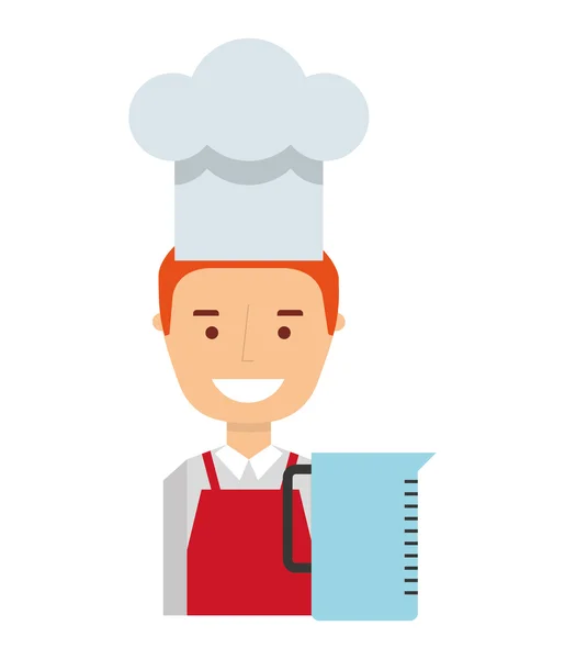 Trabalhador chef ícone de caráter avatar — Vetor de Stock