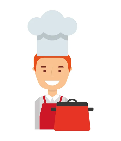 Trabalhador chef ícone de caráter avatar — Vetor de Stock