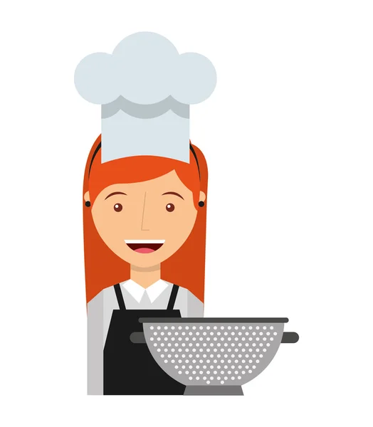 Trabalhador chef ícone de caráter avatar — Vetor de Stock