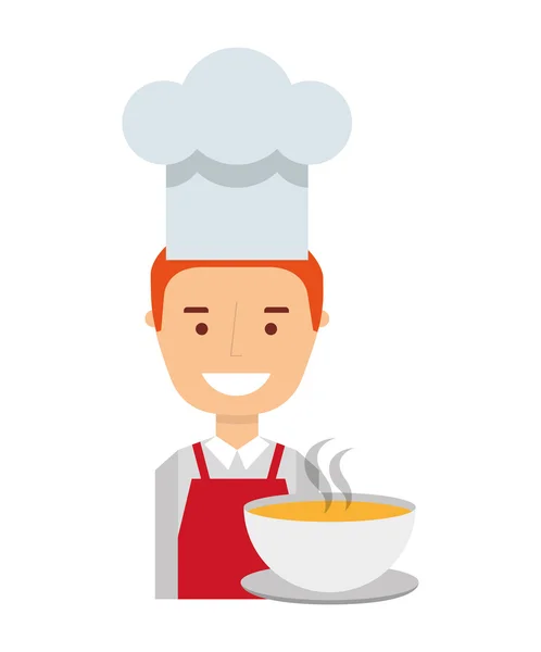 Trabalhador chef ícone de caráter avatar — Vetor de Stock