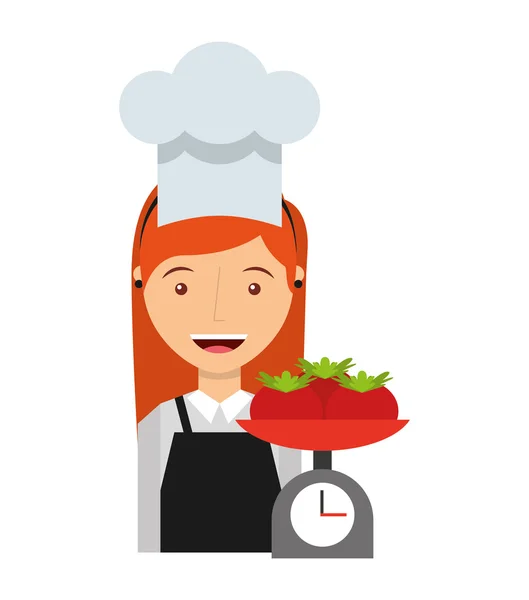 Chef-kok werknemer avatar karakter pictogram — Stockvector