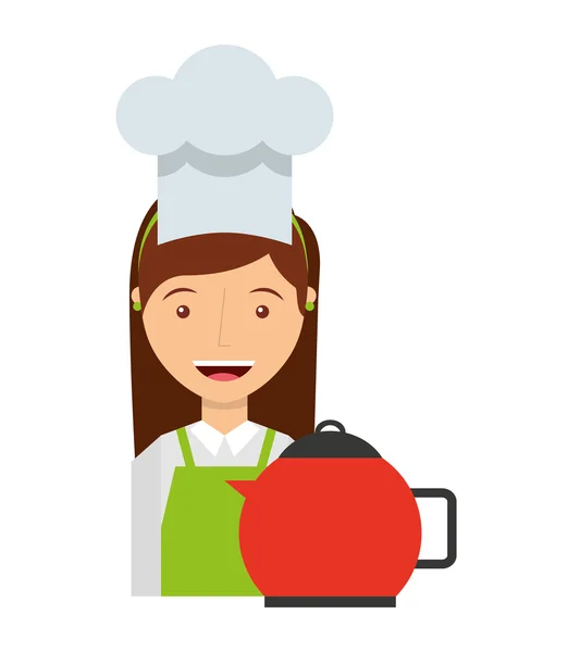 Szef kuchni pracownik avatar znaków ikona — Wektor stockowy