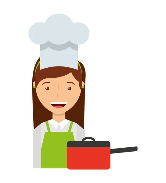 Chef-kok werknemer avatar karakter pictogram — Stockvector