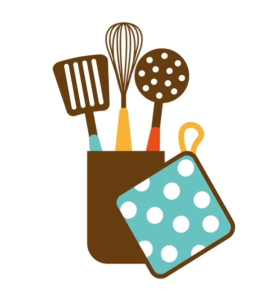 Ikona utencils wyposażenie kuchni — Wektor stockowy