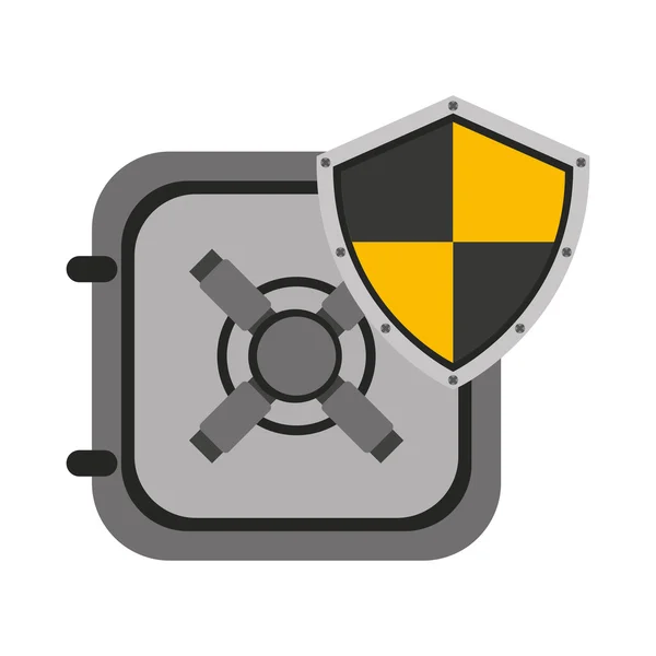 Sistema de seguridad escudo icono plano — Vector de stock