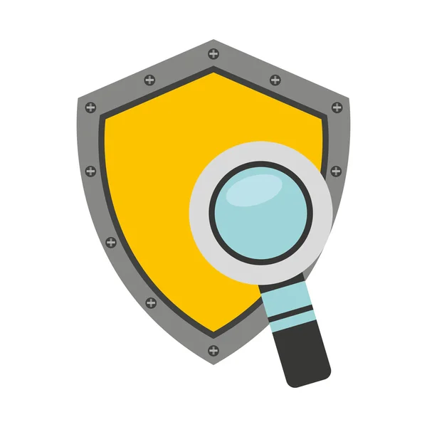 Escudo ícone do sistema de segurança plana — Vetor de Stock