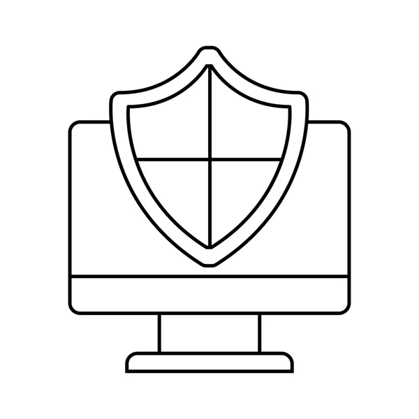 Escudo ícone do sistema de segurança plana — Vetor de Stock
