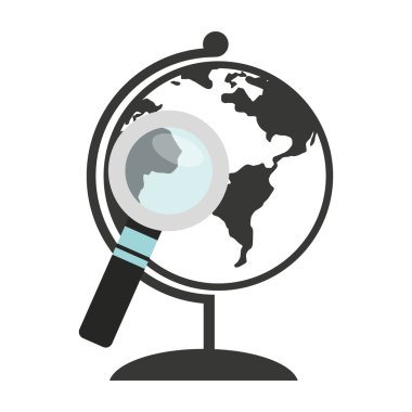 Dünya gezegeni büyüteç ile