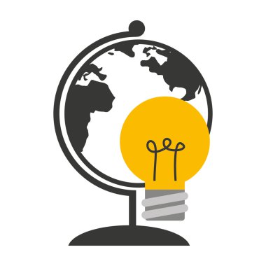 Dünya gezegeni ampul ışık ile