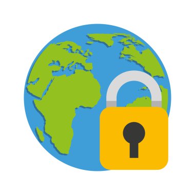 Dünya gezegeni asma kilit ile