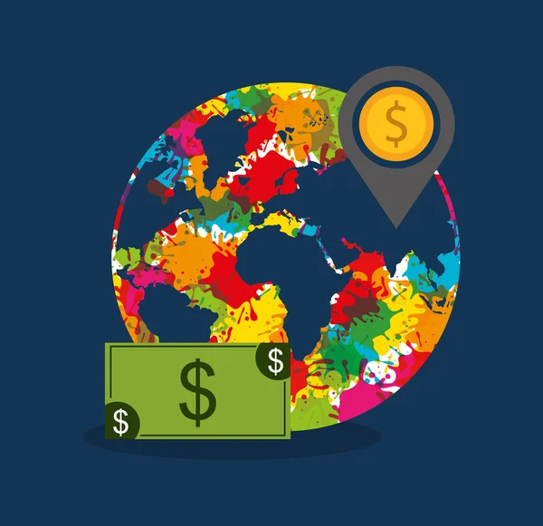 Économie mondiale planète concept — Image vectorielle