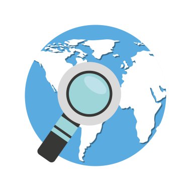 Dünya gezegeni büyüteç ile