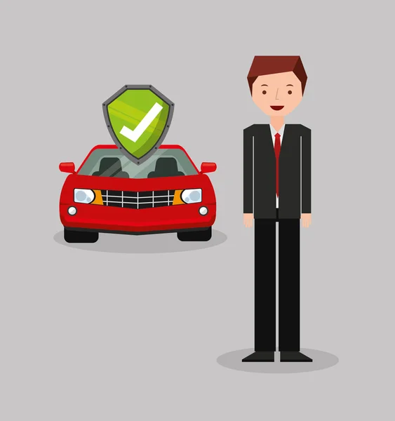 Icono de negocio de seguro de coche — Archivo Imágenes Vectoriales