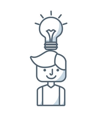 iş simgesi ile işadamı avatar