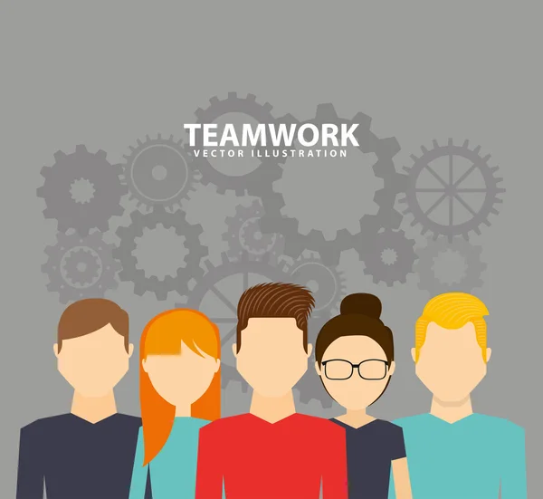 Teamwork Menschen Business-Ikone — Stockvektor