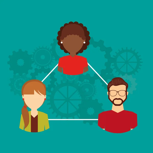 Teamwork mensen business pictogram — Stockvector