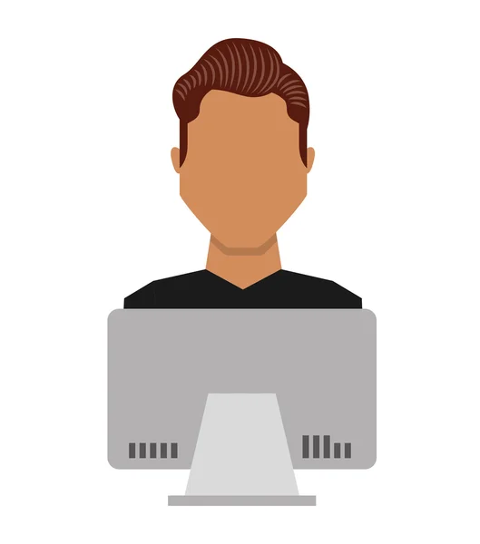 Affärsman avatar med business-ikonen — Stock vektor