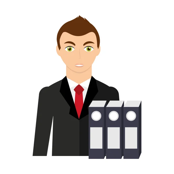 Zakenman avatar met zakelijke pictogram — Stockvector