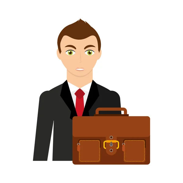 Affärsman avatar med business-ikonen — Stock vektor