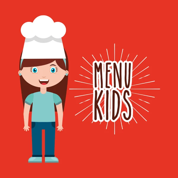 Malý kuchař dětské menu — Stockový vektor