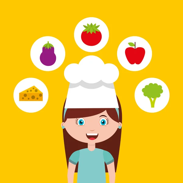 Menu dla dzieci Little chef — Wektor stockowy