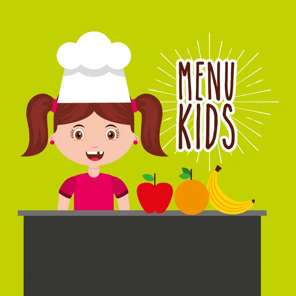 Menú para niños pequeño chef — Archivo Imágenes Vectoriales