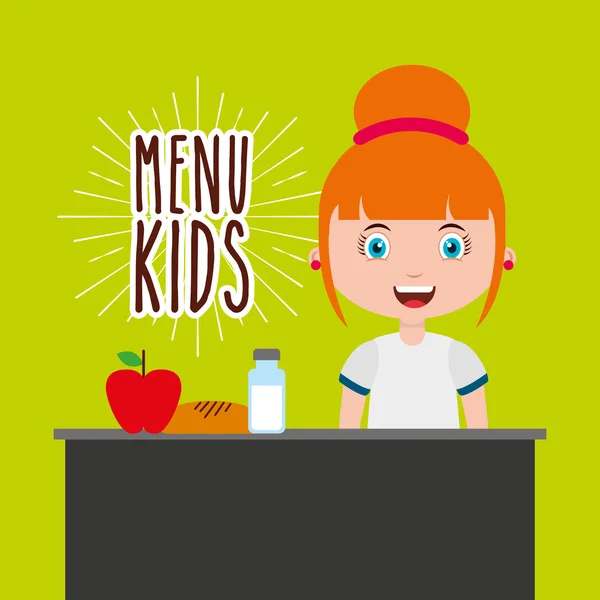 Ikony menu w restauracji dla dzieci — Wektor stockowy